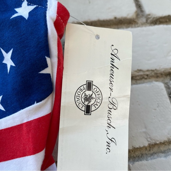 Vintage Deadstock Budweiser Flag Print Crop Tankini Swim Top - Size 9 - Picture 7 of 10